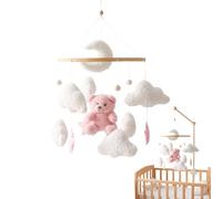 Móvil para cuna: oso, nube, estrella, decoración colgante | Decoración estética y giratoria para piruletas, lindo peluche para niños, niñas, niños pequeños, niños en edad preescolar,