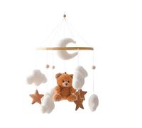 Móvil para habitación infantil, 45 x 23 cm, giratorio para bebé, nubes, dispositivo de movimiento suave para promover la integración visual de la audición, regalo ideal para moisés de niños