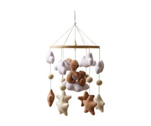 Móvil Para Moisés,Móvil De Guardería Conejito Marrón,Felpa De Estrella De Nube De Dibujos Animados Boho Para Un Juego Relajante, Cuna, Dormitorio, Habitación Para Niños, Hogar