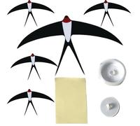 Móvil para pájaros, arte de pared para pájaros | 5 campanillas de viento realistas con forma de golondrina voladora,Colgador móvil para pájaros, decoración del hogar hecha a mano para dormitorio, sala