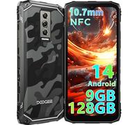 Móvil Resistente DOOGEE Blade 10 Android 14, 9GB RAM+128GB ROM (TF 2TB) 6,56"FHD+90Hz Movil Irrompible 4G, 5150mAh Batería, Octa Core, 16MP+8MP Cámara, Widevine L1 Smartphone IP68IP69K/GPS/Face ID/NFC