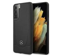 Móvil Samsung Galaxy S21 Plus Mercedes Hardcase Cover Cuero Auténtico Negro