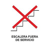 MovilCom® - Adhesivo ESCALERA FUERA DE SERVICIO 200X300mm Señal prohibición (ref.RD40624)