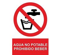 MovilCom® - Adhesivo PROHIBIDO AGUA NO POTABLE 100x150mm Señal prohibición (ref.RD46616)