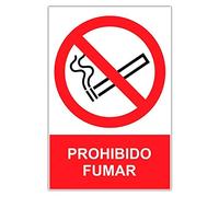 MovilCom® - Adhesivo PROHIBIDO FUMAR 200X300mm Señal prohibición (ref.RD40600)