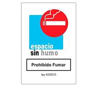 MovilCom® - Adhesivo PROHIBIDO FUMAR ESPACIO SIN HUMO 100x150mm Señal prohibición (ref.RD46652)
