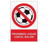MovilCom® - Adhesivo PROHIBIDO JUGAR BALON 150x200mm Señal prohibición (ref.RD45665)