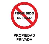 MovilCom® - Adhesivo PROHIBIDO PASO PROPIEDAD PRIVADA 150x200mm Señal prohibición (ref.RD45625)