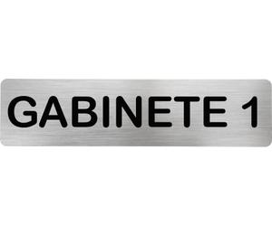 MovilCom® - Señal de acero inoxidable GABINETE 1 | Placa puerta INOX | Señal informativa | Cartel Puerta 200X50mm