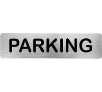MovilCom® - Señal de acero inoxidable PARKING | Placa puerta INOX | Señal informativa | Cartel Puerta 200X50mm