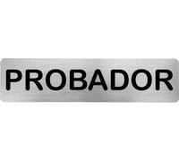 MovilCom® - Señal de acero inoxidable PROBADOR | Placa puerta INOX | Señal informativa | Cartel Puerta 200X50mm