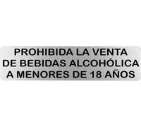 MovilCom® - Señal de acero inoxidable PROHIBIDA VENTA ALCOHOL 200X50mm señal informativa (ref.RD707056)