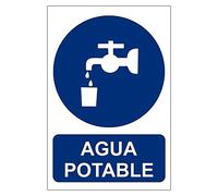 MovilCom® - Señal de obligación AGUA POTABLE material aluminio tamaño 210X300mm (ref.RD20917)