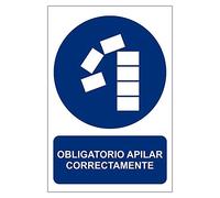 MovilCom® - Señal de obligación OBLIGATORIO APILAR CORRECTAMENTE material pvc0,7mm tamaño 210X300mm (ref.RD20033)