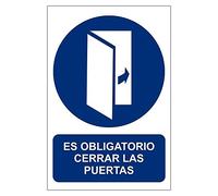 MovilCom® - Señal de obligación OBLIGATORIO CERRAR LAS PUERTAS material adhesivo tamaño 200X300mm (ref.RD20634)