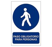 MovilCom® - Señal de obligación PASO OBLIGATORIO PARA PERSONAS material pvc0,7mm tamaño 210X300mm (ref.RD20009)