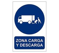 MovilCom® - Señal de obligación ZONA CARGA/DESCARGA material pvc0,7mm tamaño 300X400mm (ref.RD21058)