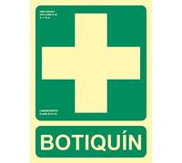 MovilCom® - Señal luminiscente BOTIQUIN PVC 1mm Clase A 224X300mm homologado nueva legislación (ref.A14408)