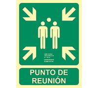 MovilCom® - Señal luminiscente PUNTO DE REUNION PVC 0,7mm Clase B 450X600mm homologado nueva legislación (ref.RD1G106)