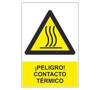 MovilCom® - Señal PELIGRO CONTACTO TERMICO de tamaño 100x150mm material ADHESIVO (ref.RD36673)