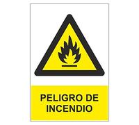 MovilCom® - Señal PELIGRO INCENDIO de tamaño 210X300mm material ALUMINIO (ref.RD30900)