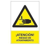 MovilCom® - Señal PELIGRO RIESGO ATRAPAMIENTO de tamaño 210X300mm material PVC0,7mm (ref.RD30010)