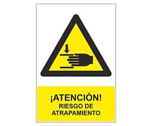 MovilCom® - Señal PELIGRO RIESGO ATRAPAMIENTO de tamaño 210X300mm material PVC0,7mm (ref.RD30010)