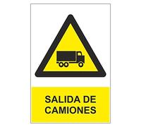 MovilCom® - Señal PELIGRO SALIDA CAMIONES de tamaño 300x400mm material ALUMINIO (ref.RD31923)