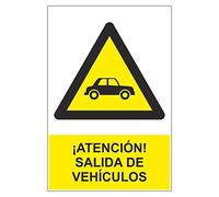MovilCom® - Señal PELIGRO SALIDA VEHICULOS de tamaño 300x400mm material PVC0,7mm (ref.RD31076)