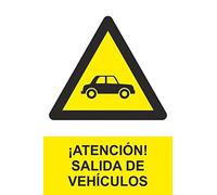 MovilCom® - Señal PELIGRO SALIDA VEHICULOS material PVC 0,7mm 300x400mm homologado nueva legislación (ref.RD31076)