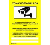 MovilCom® - Señal PELIGRO ZONA VIDEOVIGILADA de tamaño 100x150mm material ADHESIVO (ref.RD36642)