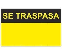 MovilCom® - Señal SE TRASPASA PVC 0,4mm AMARILLO 350X450mm Cartel inmobiliario (ref.RD50402)