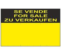MovilCom® - Señal SE VENDE IDIOMAS PVC 0,4mm AMARILLA 450X700mm Cartel inmobiliario (ref.RD51405)