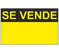 MovilCom® - Señal SE VENDE PVC 0,4mm AMARILLO 350X450mm Cartel inmobiliario (ref.RD50400)