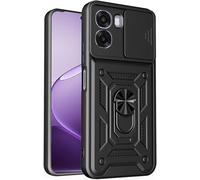 Movilear Funda Carcasa Armor para OPPO A6 / A6K / A6T / A6X 4G 5G, Antigolpes Cubierta de Camara Deslizante para Proteger con Soporte Giratorio de Anillo Color Negro Armadura Antigolpes FANA