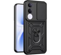 Movilear Funda Carcasa Armor para Vivo V70 FE 5G, Antigolpes Cubierta de Camara Deslizante para Proteger con Soporte Giratorio de Anillo Color Negro Armadura Antigolpes FANA