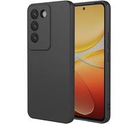 Movilear Funda Carcasa de Silicona Líquida para Vivo V40 SE 5G / V30 Lite 4G 5G / Y200E 5G / Y100 4G, Interior de Microfibra Antigolpes Gel Ultra Suave de Goma a Prueba de Choques FSUA (Negro)
