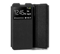 Movilear Funda Carcasa Libro Tapa Soporte con Ventana Flip Cover para Samsung Galaxy A5 2017 4G, Color Negro, Polipiel y Silicona TPU de Alta Resistencia FTAP