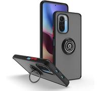 Movilear Funda Carcasa para Redmi K40 5G / K40 Pro 5G / Poco F3 5G, Antigolpes con Soporte de Anillo, TPU + PC Translucido Anti- Arañazos Negro Fant