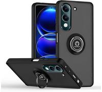 Movilear Funda Carcasa para Vivo Y29S 5G, Antigolpes con Soporte de Anillo, TPU + PC Translucido Anti- Arañazos Negro Fant