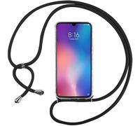 Movilear Funda Carcasa Transparente Gel TPU Silicona para OnePlus 8T 5G / One Plus 9R 5G, Colgante Anti-Shock Antigolpes con Cordon Negro FCRD