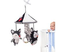 Móviles De Guardería - Algodón Peluche 14.17x7.48in, Cuna Blanca Negra De Alto Contraste Móvil, Adivinación De Animales Con Muñecas De Búho Elefante | Desarrollo Visual Infantil, Ayuda Para Dorm