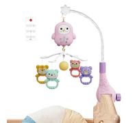 Móviles de guardería para bebés: juguete de cuna musical, campana de cama giratoria, decoración de música animal colgante para colgar | Colorido diseño de melodía de juguete educativo de cuna