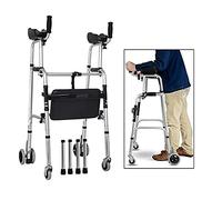 Movilidad Andadores con ruedas plegables de cuatro ruedas Marcos de seguridad para inodoros portátiles livianos para personas mayores Rehabilitación de discapacitados Ayuda auxiliar para caminar