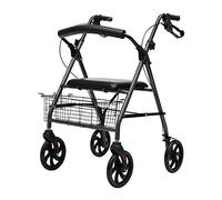 Movilidad plegable rodante con freno de mano Aluminio con asiento Reposabrazos ajustable Ligero para personas mayores