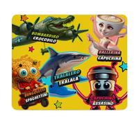 MOVILSHOP Alfombrilla Ratón Italian Brainrot - Diseño Divertido y Original Estilo Pop - Superficie Textil Suave y Base Antideslizante - Color Amarillo - Tamaño 21,8×18 cm Ideal para Oficina, Estudio