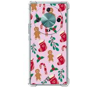 Movilshop Funda Antigolpes para Honor Magic 6 Lite 5G Fondo Navidad [ Galleta Christmas Baston Caramelo ] Esquina Reforzada Silicona 1.5mm de Grosor Flexible Transparente Bumper Gel TPU