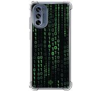 Movilshop Funda Antigolpes para Motorola Moto G62 5G Cine Fantástico [ Números Binarios Matrix ] Esquina Reforzada Silicona 1.5mm de Grosor Flexible Transparente Bumper Gel TPU