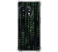 Movilshop Funda Antigolpes para OnePlus 11 Cine Fantástico [ Números Binarios Matrix ] Esquina Reforzada Silicona 1.5mm de Grosor Flexible Transparente Bumper Gel TPU