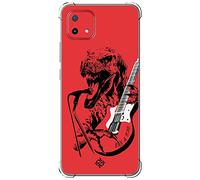 Movilshop Funda Antigolpes para OPPO A16K Diseño Música [ Rock & Roar - Dinosaurio Tocando la Guitarra ] Esquina Reforzada Silicona 1.5mm de Grosor Flexible Transparente Bumper